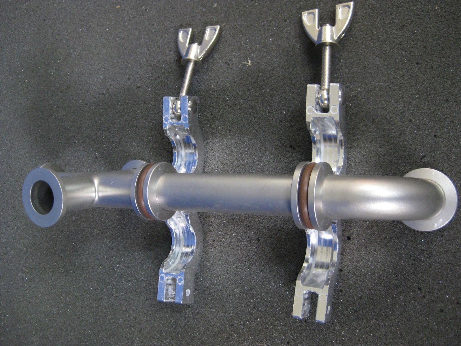 NW16 Stainless Steel Vacuum Pipe Assy: Cross, Straight & Elbow w/ Clamps, Used