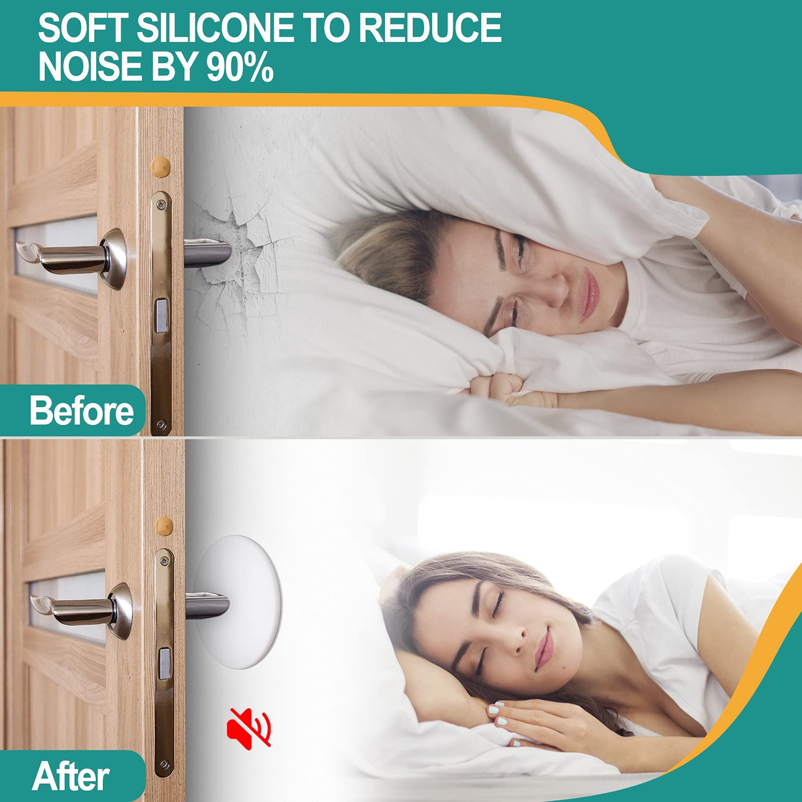 [3.15″] Door Stoppers Wall Protector, 6 Pcs Large Size 3.15″ (6 PCS), White