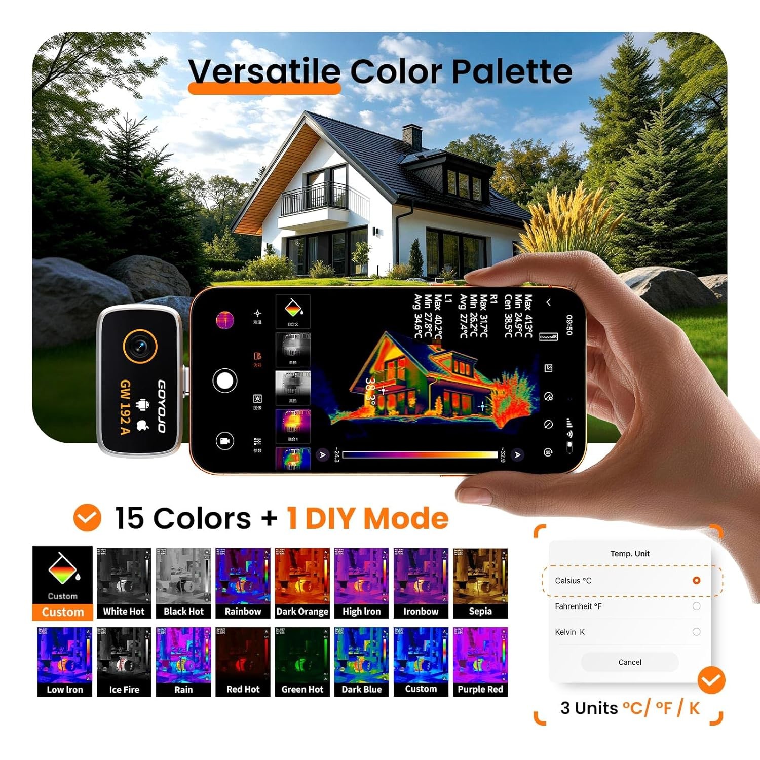 GOYOJO Thermal Image Camera IR Resolution 512×384 Infrared Camera for Android