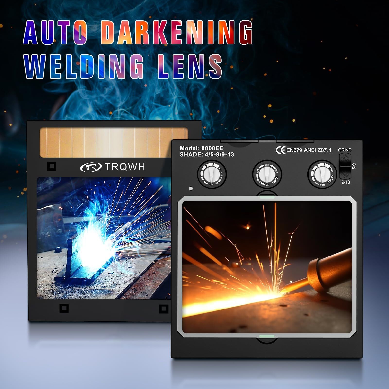 True Color Auto Darkening Welding Filter, 4 Sensor, Shade 4/5-13, 4.49″ x 5.24″