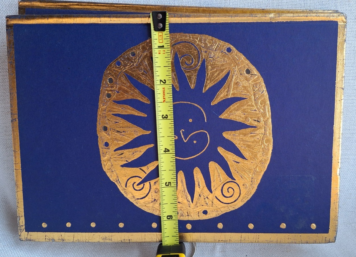 2 Journals Hardcover Blank Page Purple & Gold Celestial, Boho, Travel Notebook