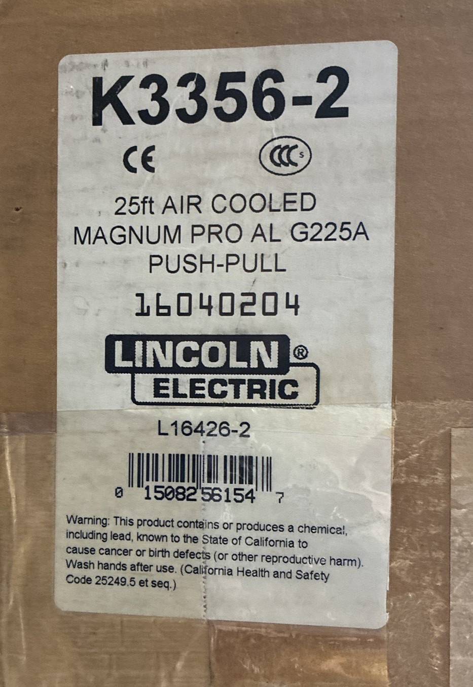 Lincoln Electric Magnum Pro AL G225A Push Pull Gun K3356-2 25ft 7-Pin Power MIG