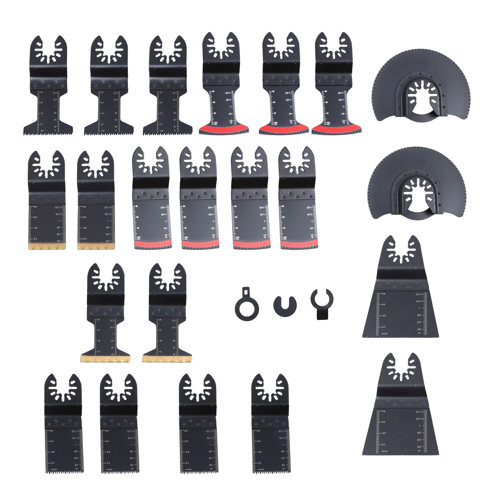 25PCS Titanium Oscillating Tool Blade, Professional Bi-Metal Multitool Blades Ki