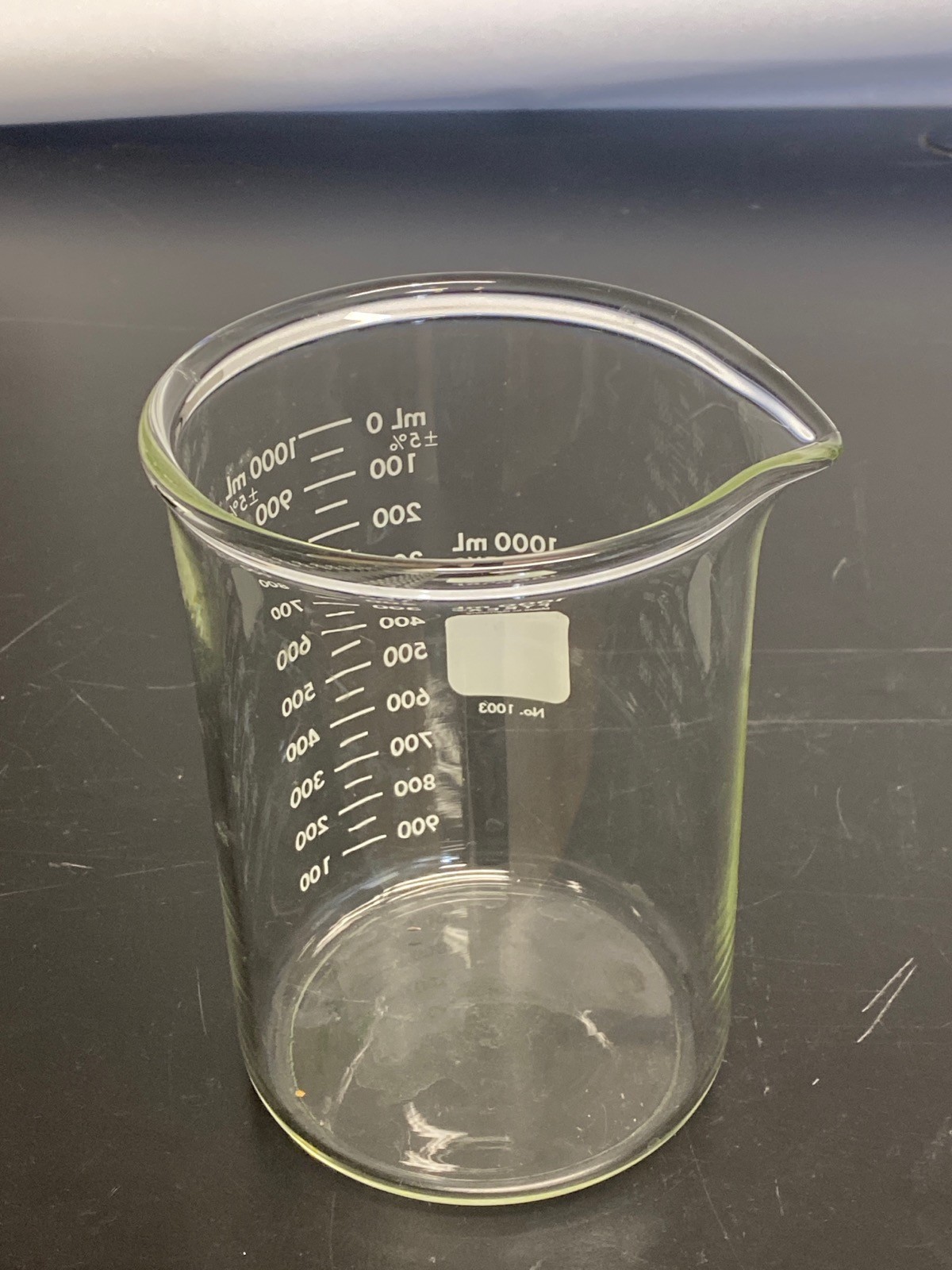 PYREX Glass 1000mL HD Low Form Dual Graduated Griffin Beaker Pour Spout 1003-1L