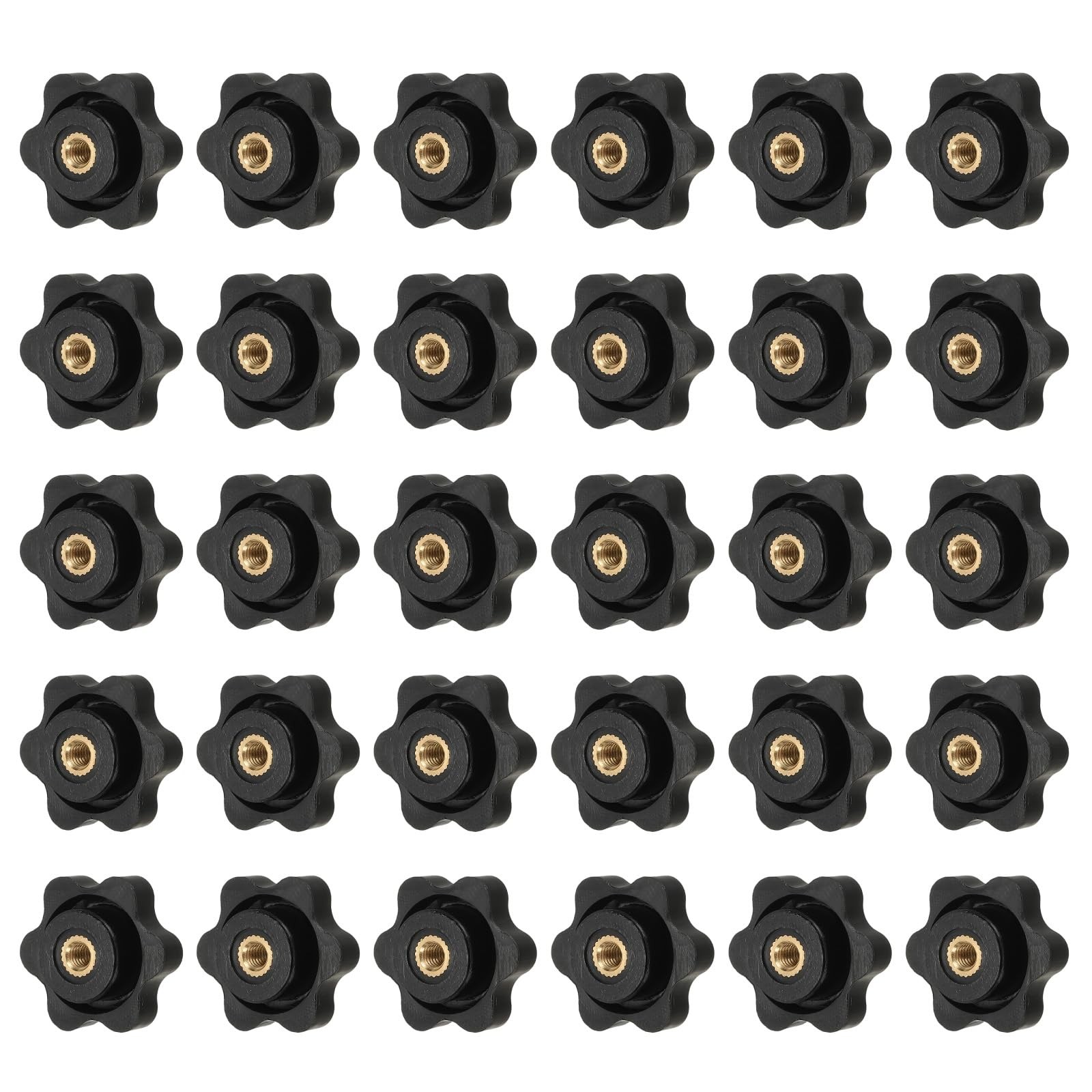 YELARXI Clamping Nuts Knob Plastic ScrewOn Brass Star Knobs Knurled M4 Female…