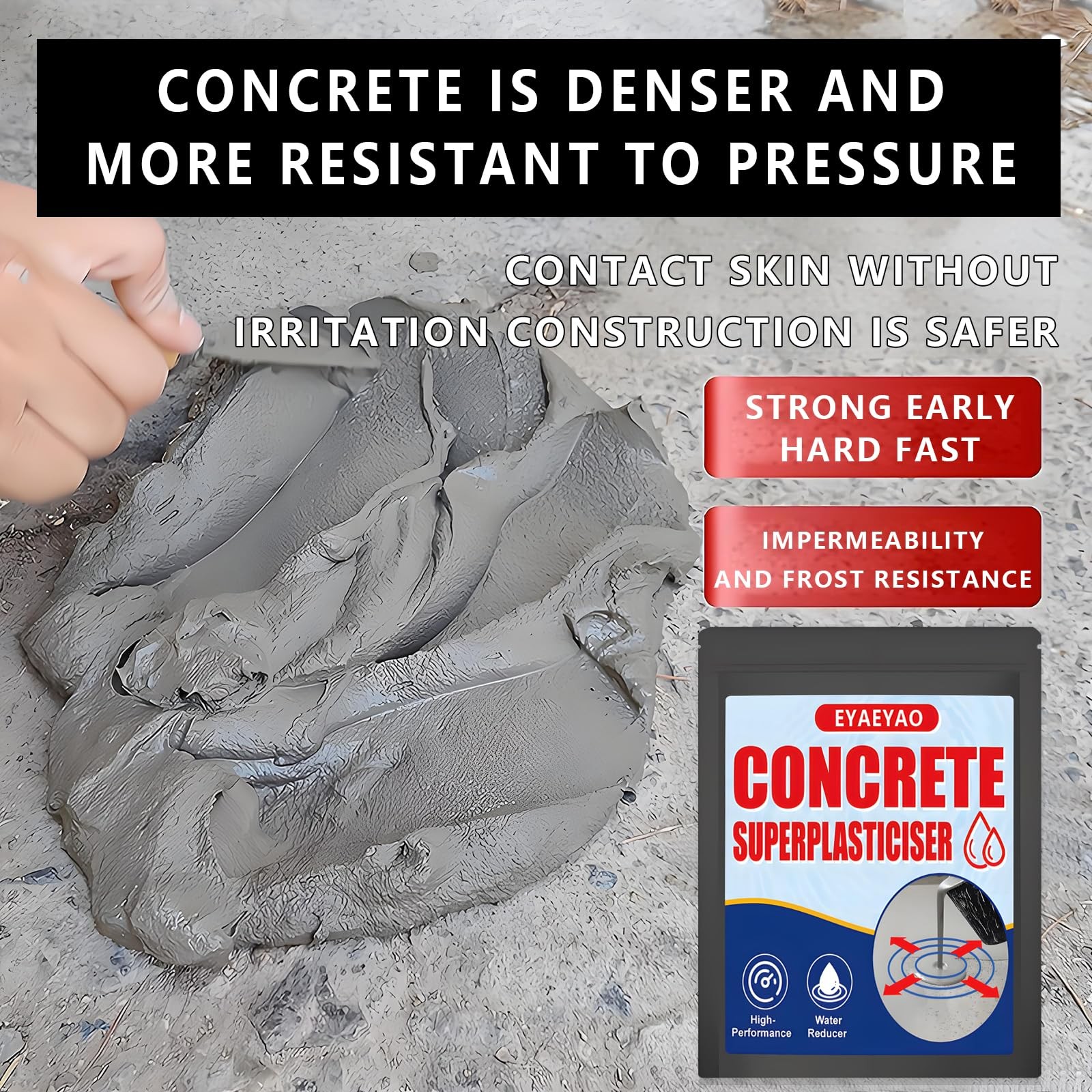 Concrete Super Plasticizer, Concrete Admixture, 8 Ounces High Range Water Red…