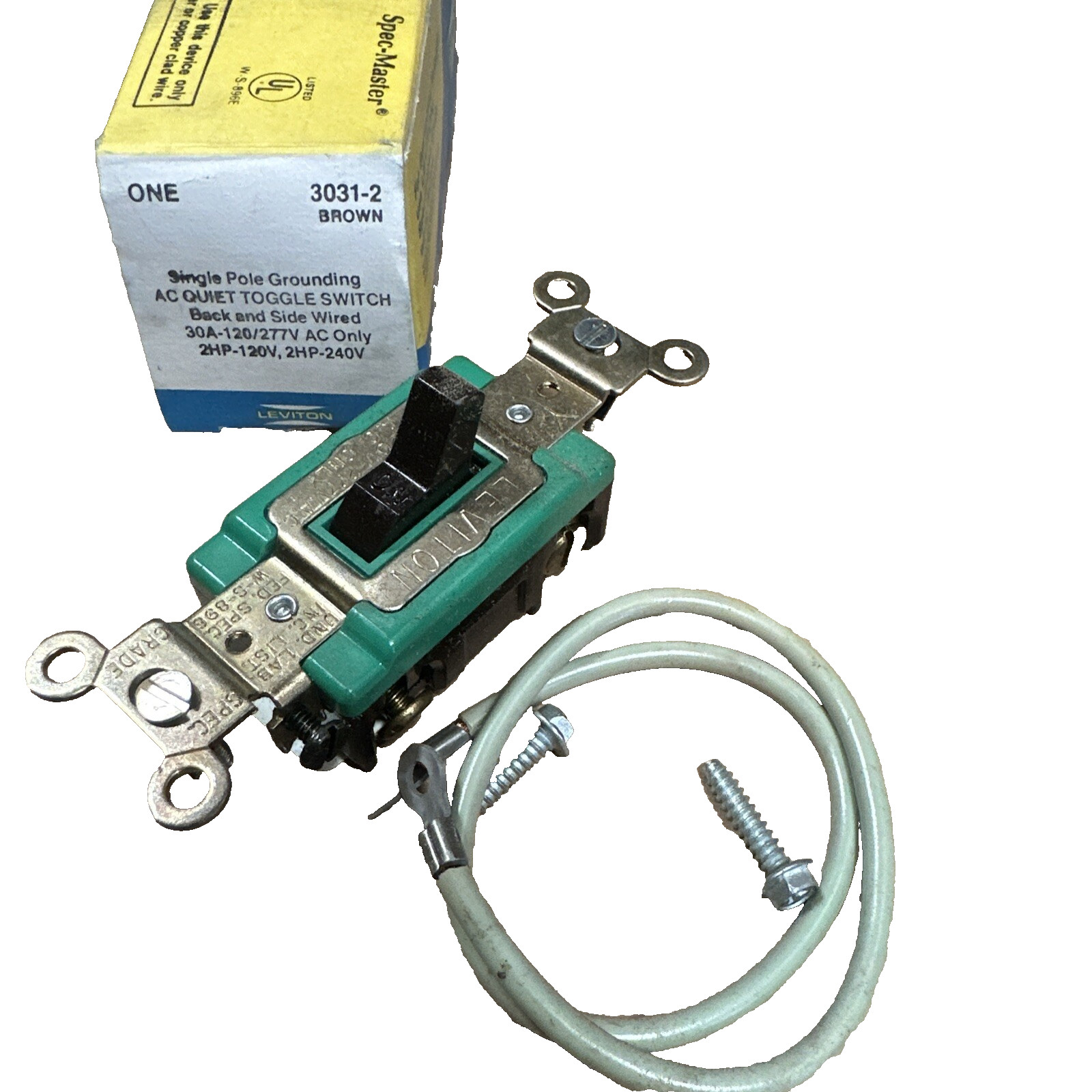 🔴(QTY 2) Leviton 3031-2 Brown 30A 120/277V Single-Pole Toggle Light Switch‼️
