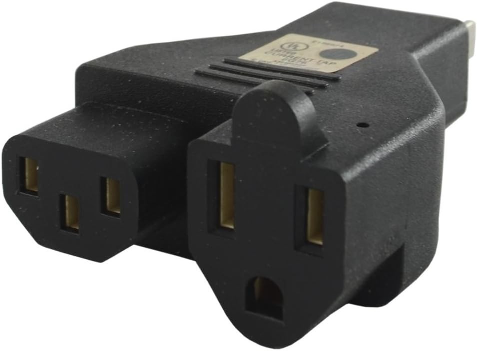 Conntek 30106 Y Male Plug Adapter U.S. 3 Prong Male Plug To IEC C13 and U.