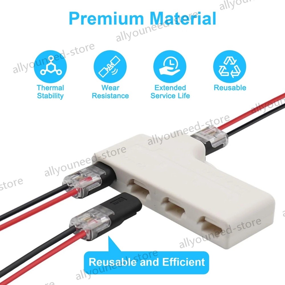100x Double-Wire Plug-in Connector, Cable Clamp with Locking Buckle, AWG 18-22