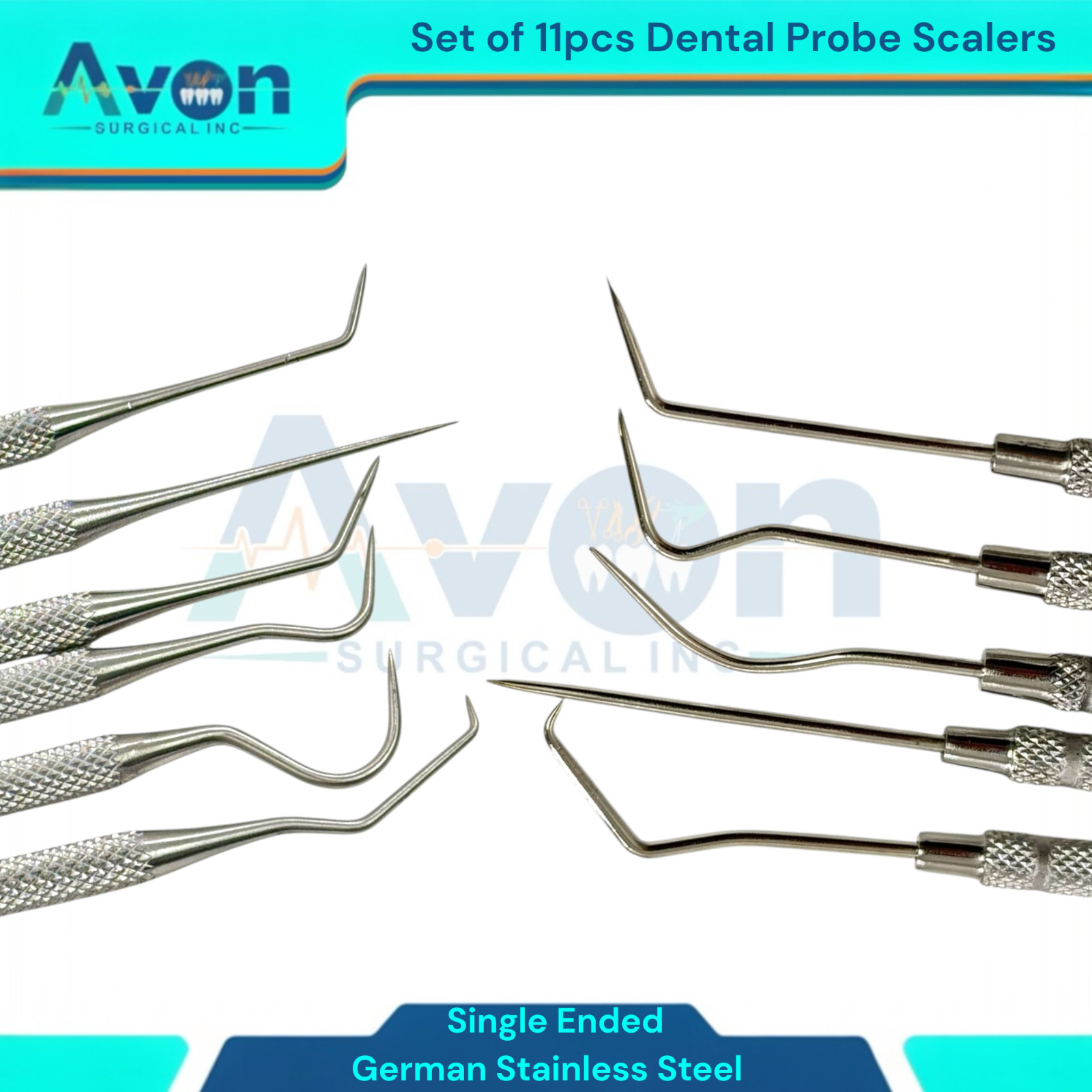 Lot of 11pc – Multi-Purpose Precision Micro Probes Scaler Picks, Single-Ended