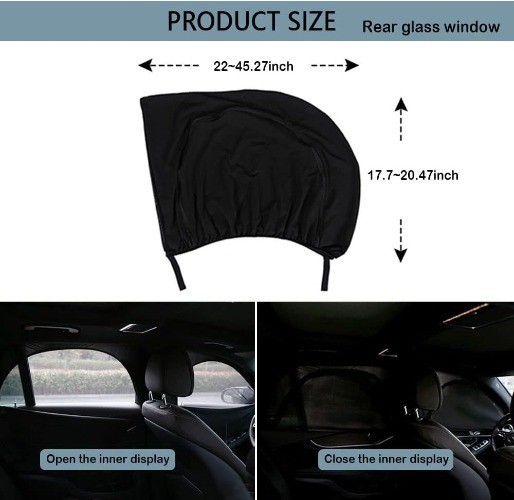 Upgrade Stretchable & Breathable Car Window Shade – Ov Color: Rear window/2pcs
