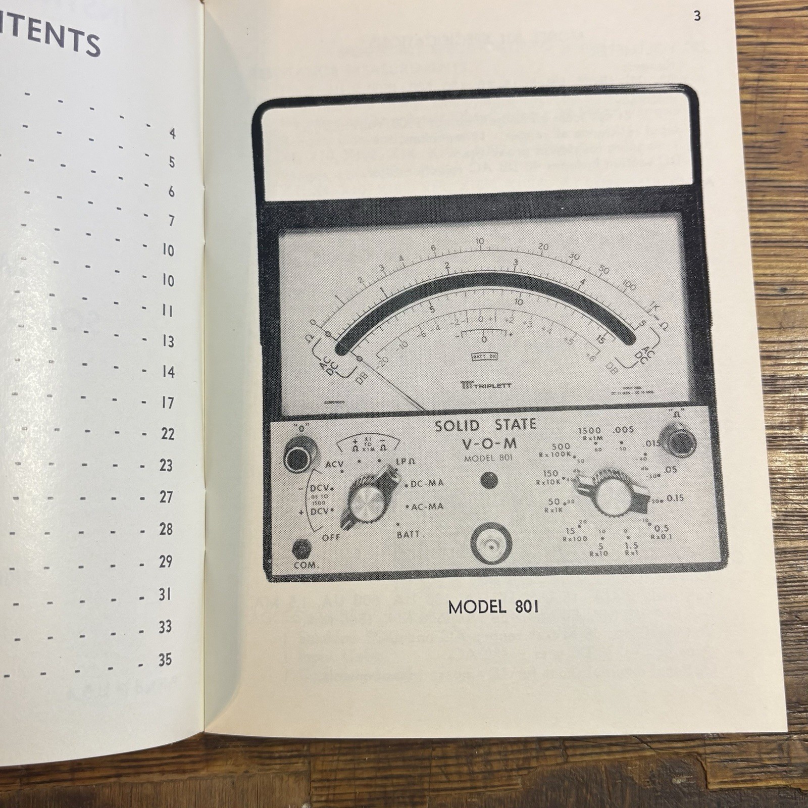 Vintage Triplett 801 Type 2 Volt-OHM-Milliammeter Manual 84-234C