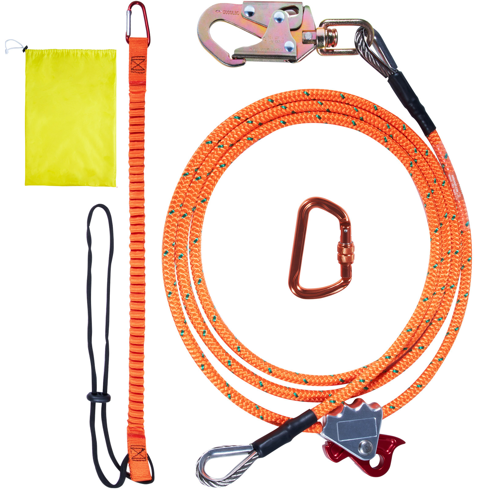 VEVOR Steel Core flipline 1/2″ x 8′ Arborist Flipline for Tree Climbing