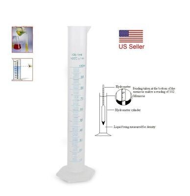 12″ TEST JAR FOR Hydrometer Gravity Meter Alcohol Proof Tralle Beer Wine Upromax