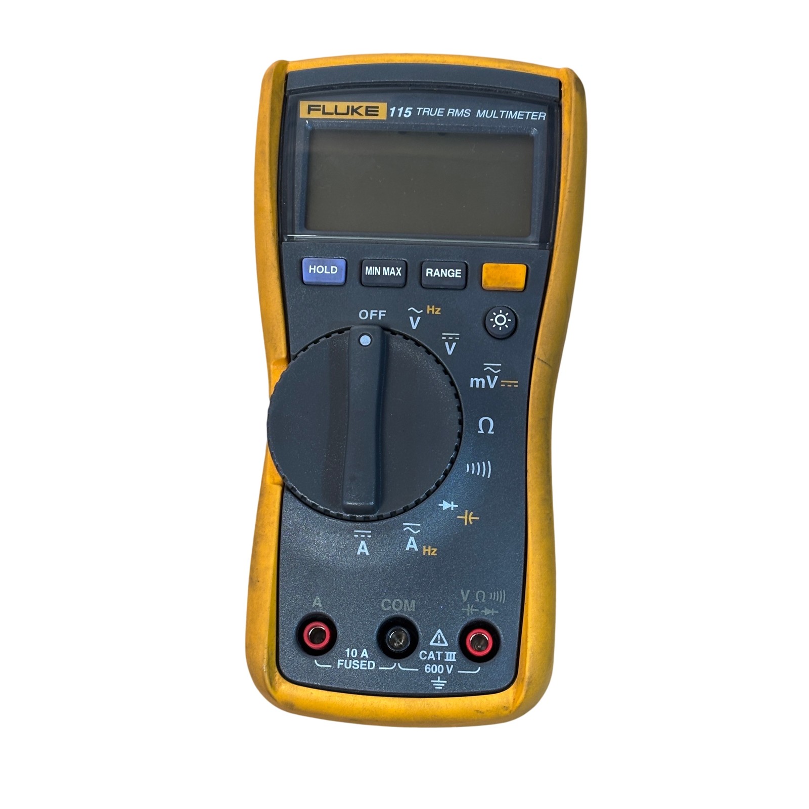 Fluke 115 Yellow & Black CAT III 600-Volt 20-Amp True RMS Digital Multimeter