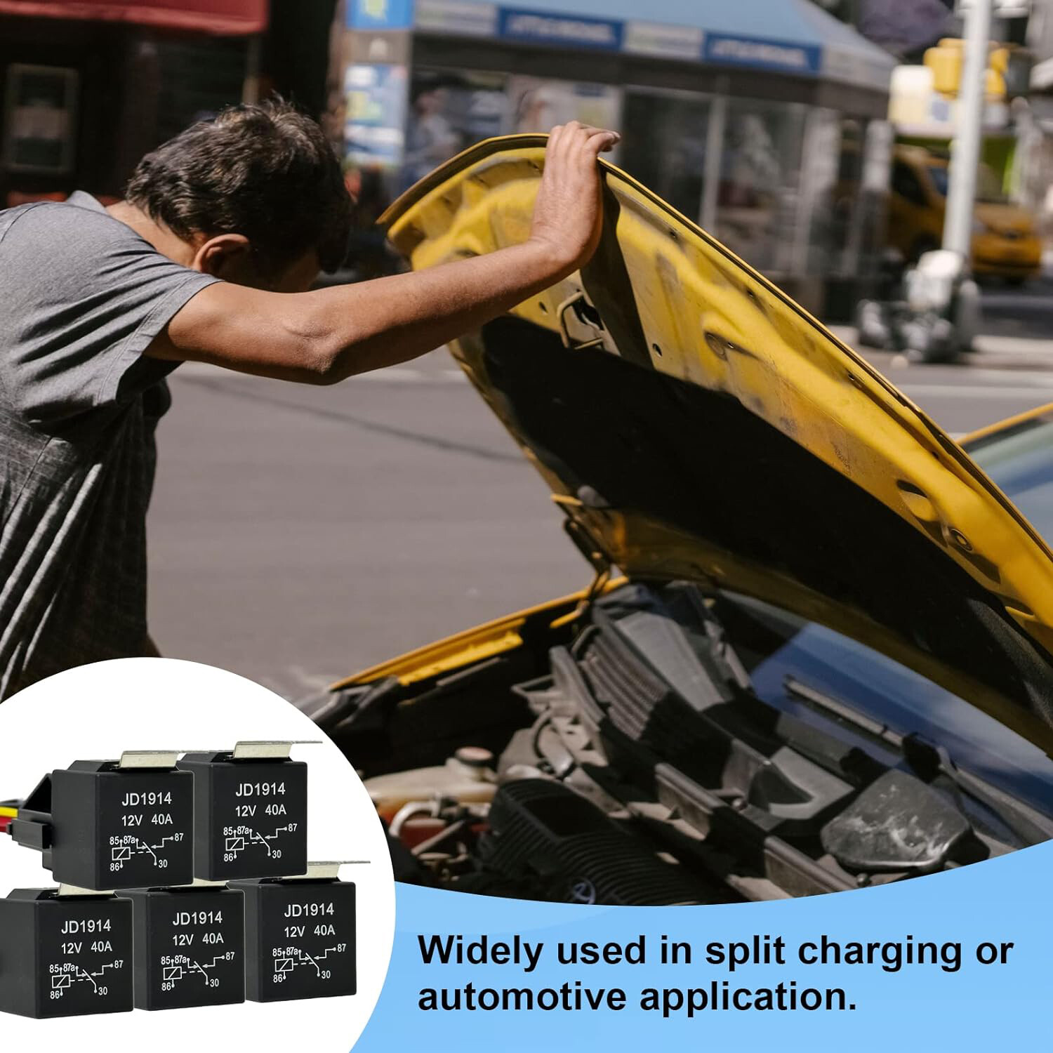 5pcs 5Pin Car Automotive SPDT Relay Switch Harness Socket Waterproof 40A 12V DC