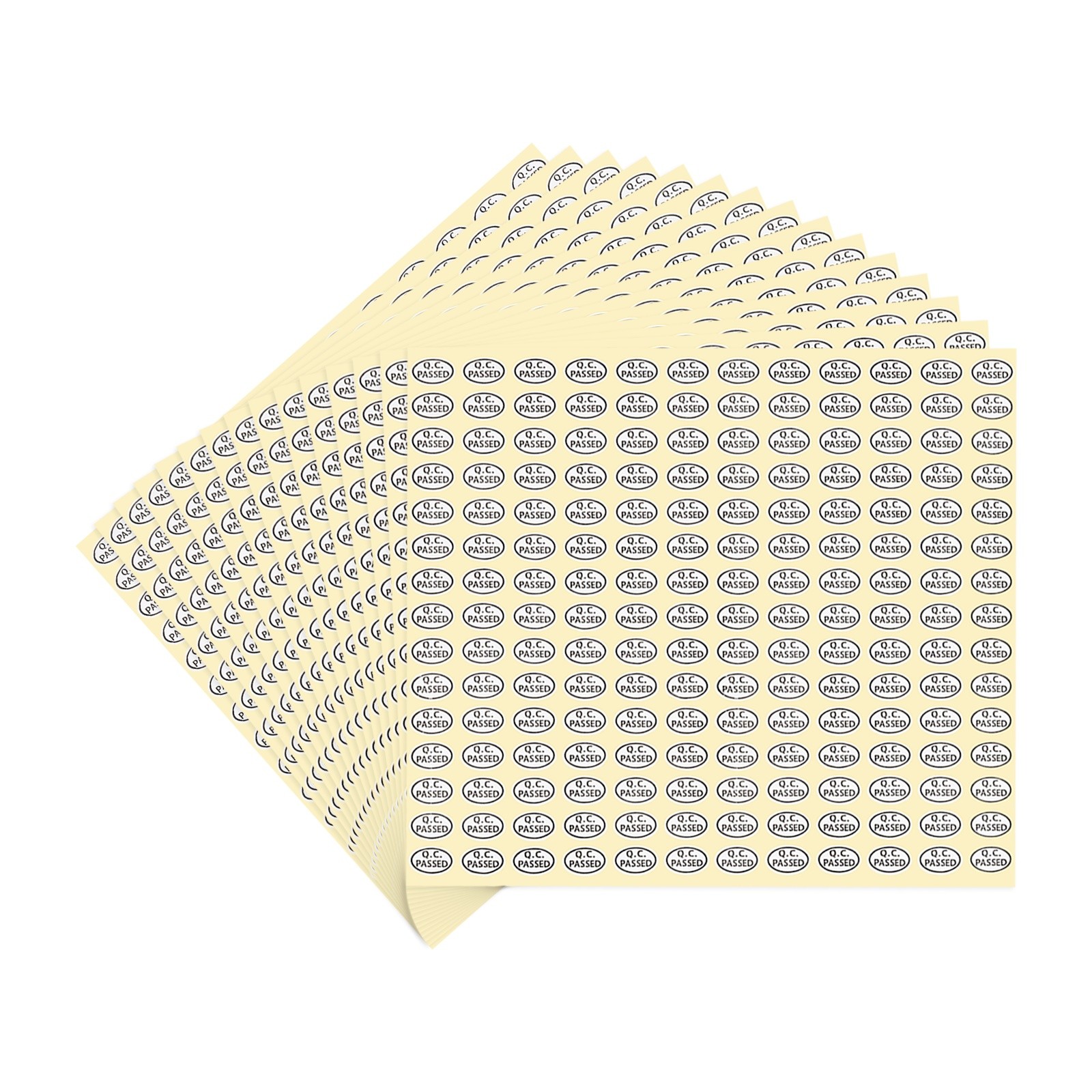 2700Pcs QC Passed Stickers 0.5×0.35″ Inventory Quality Control Stickers White