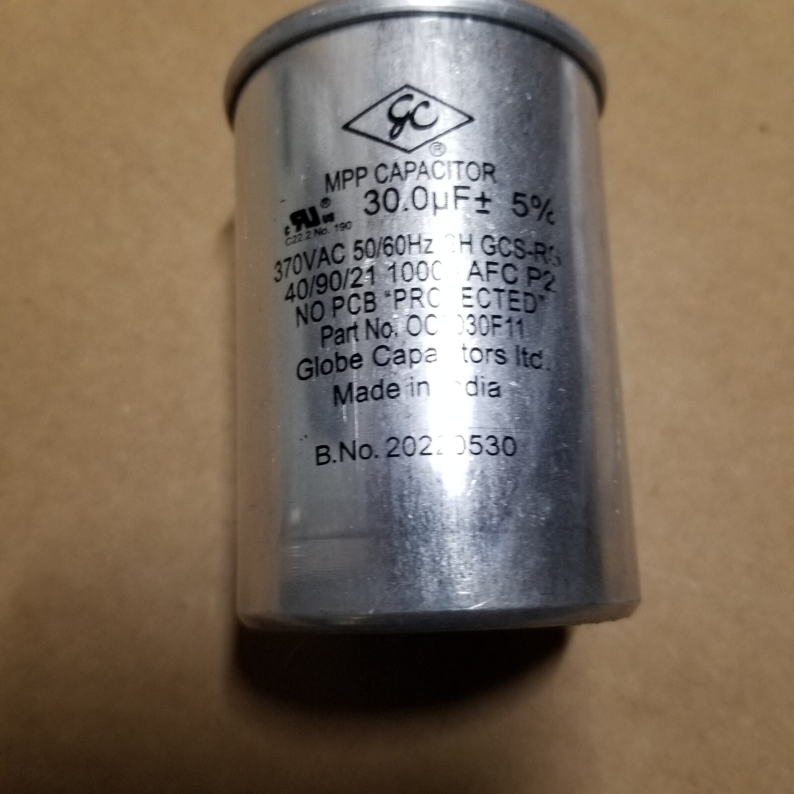 OC3030F11SP – BALDOR – OIL CAPACITOR – 370V – UPC: 321653791306 – NEW!