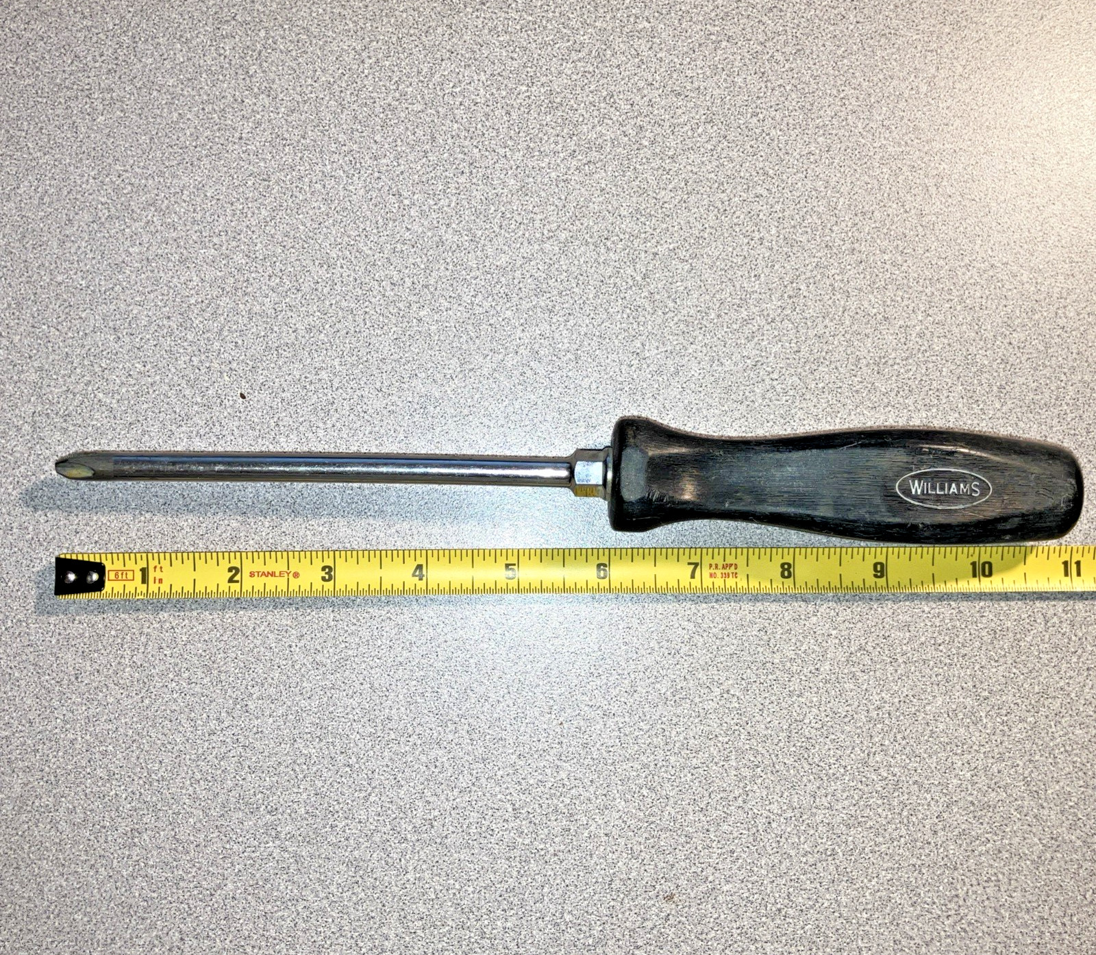 Williams Tools SDP-3-6 #3 Phillips Round Shank Screwdriver Hex Bolster USA