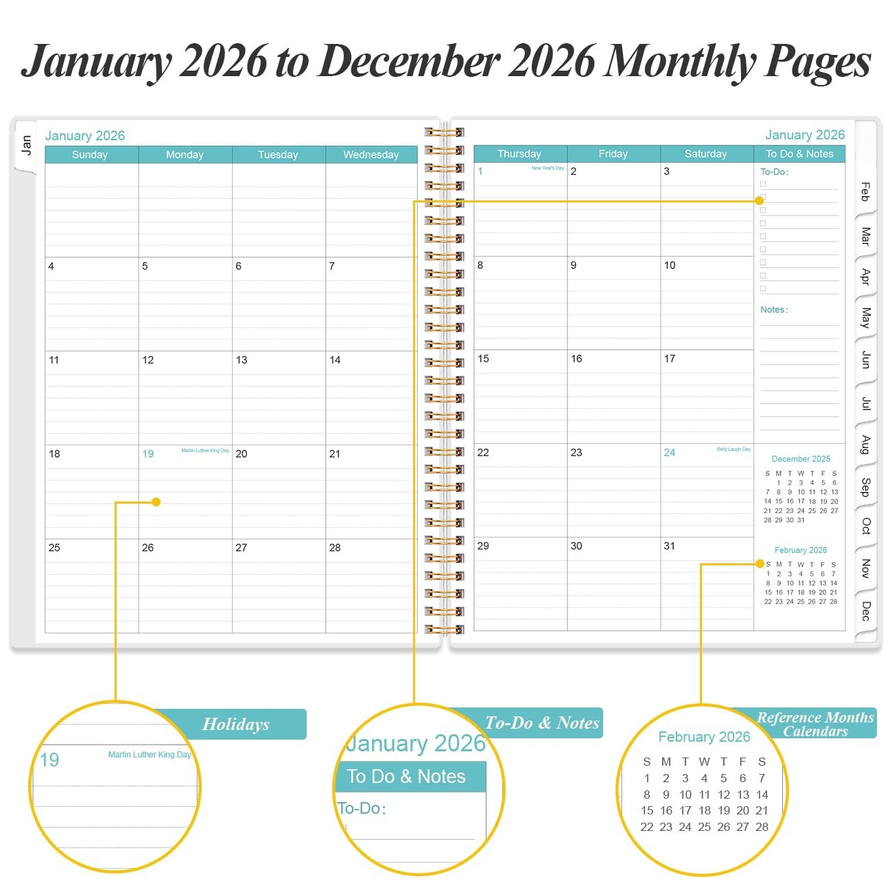 2026 Planner – Planner 2026 from January 2026 to December 2026 with 12 Monthl…