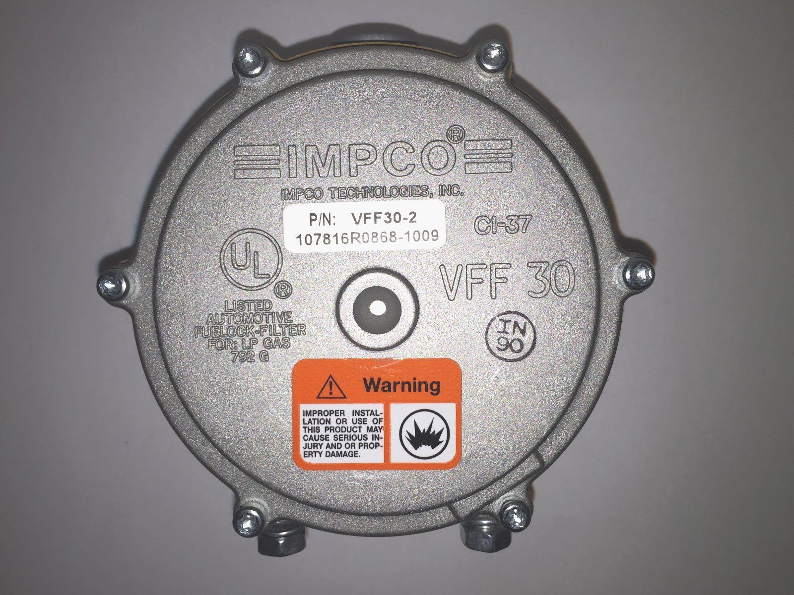 IMPCO VFF30-2 Propane Vacuum Fuel Lock-Off Valve Forklift LP w/ Silicone (UL)
