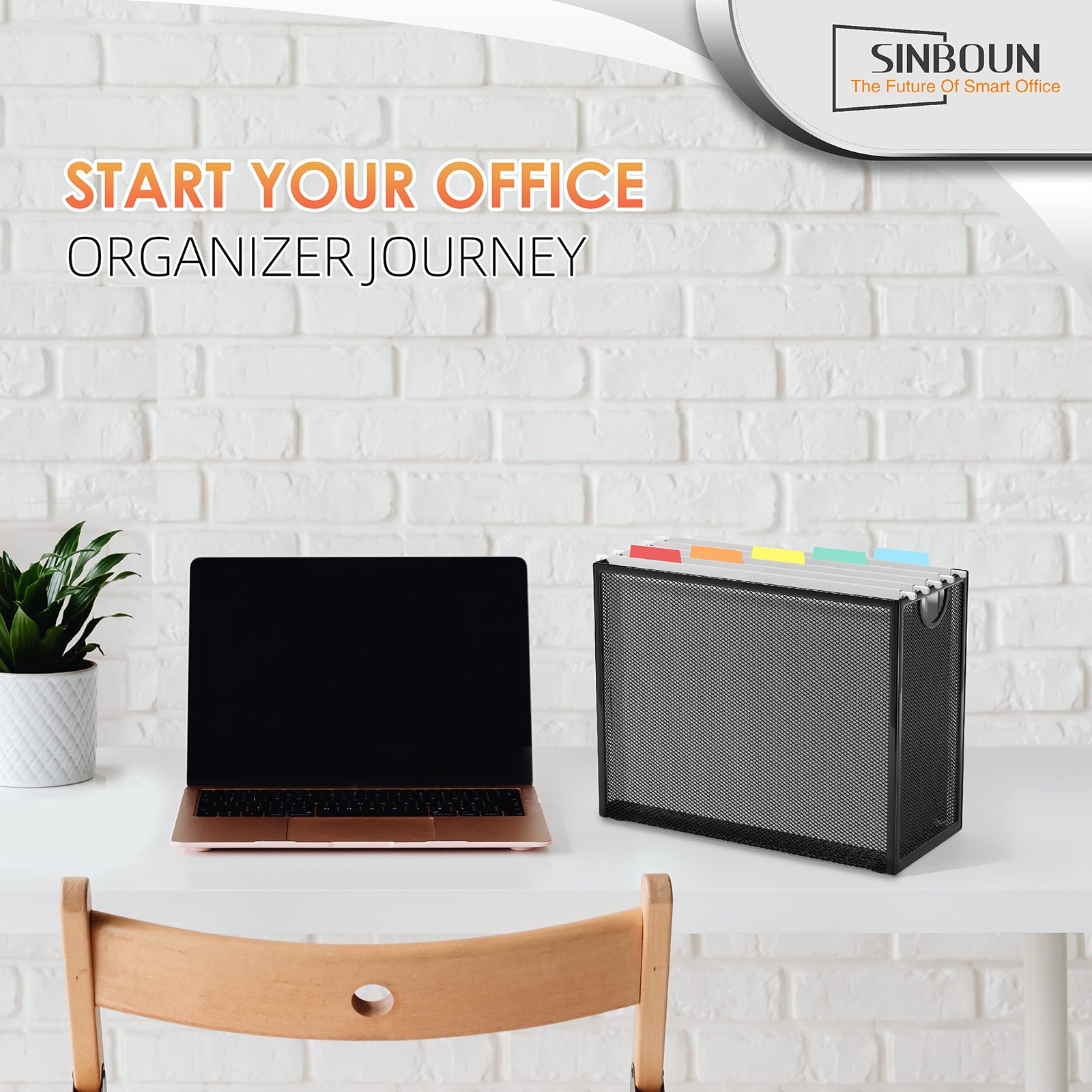 Sinboun Hanging File Organizer Letter-size File Holder Filing Box Incl