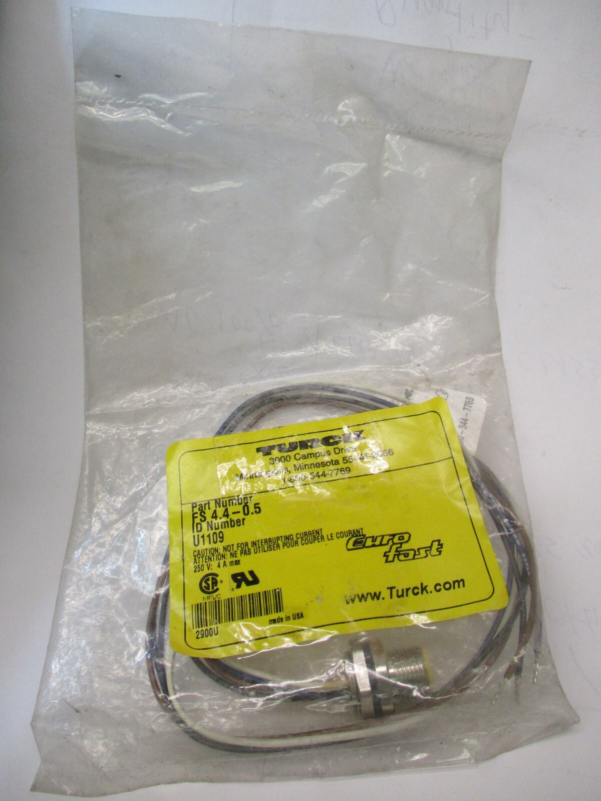 New Lot of 3 Pieces TURCK FS 4.4 – 0.5 A2738DH