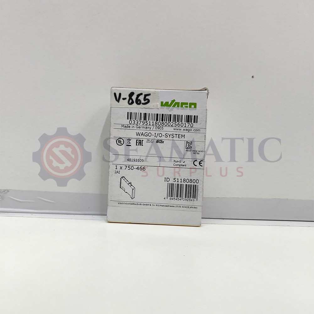 New Sealed WAGO I/O System 750/753 (750-466) 2-channel analog input, V#865