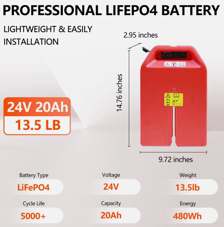 24Volt 20Ah Lithium Battery For Noblelift EDGE PTE12N PTE15N PTE33N Pallet Truck