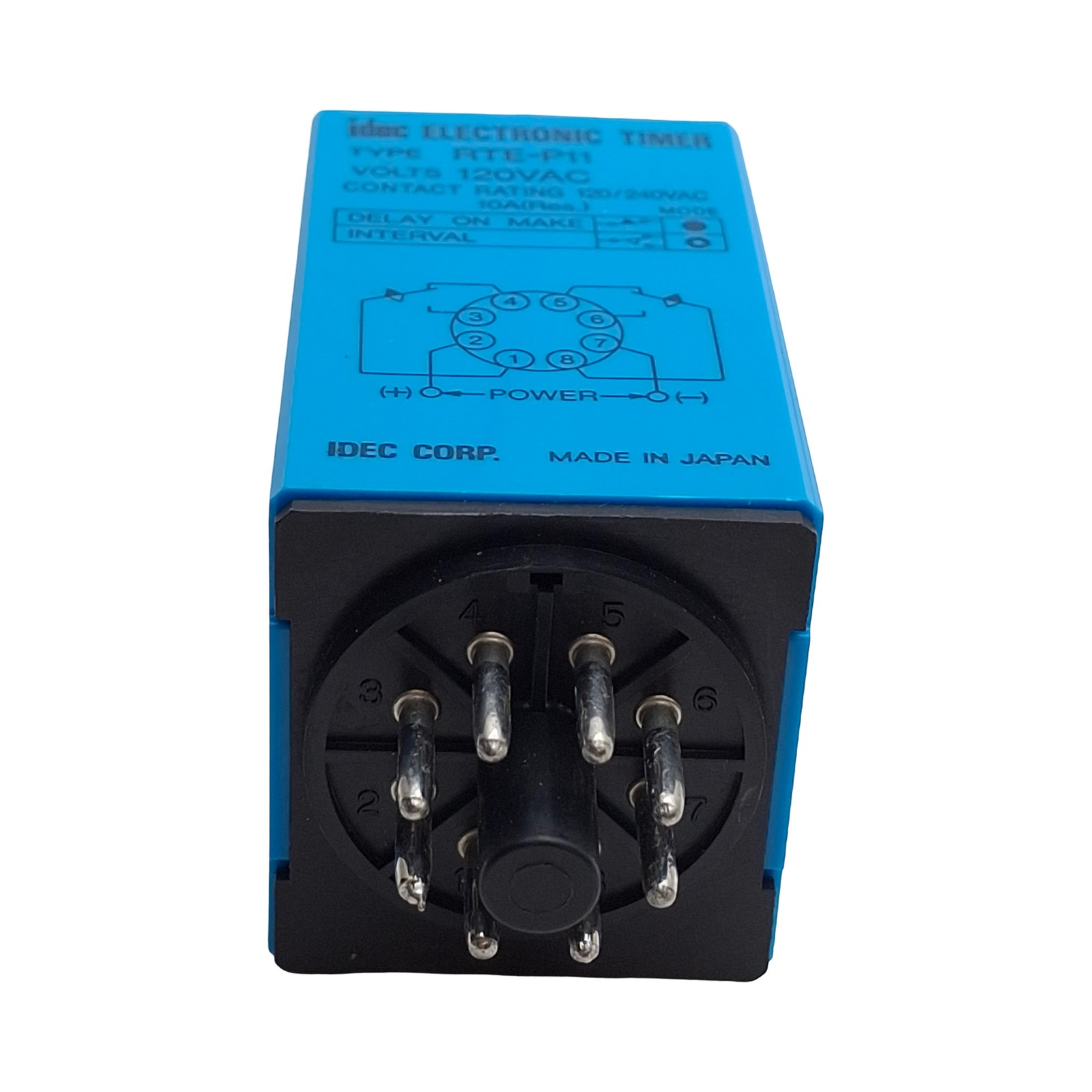 Idec RTE-P11-120VAC Time Delay Relay, 0.1s-10min Range, DPDT, 120VAC Coil
