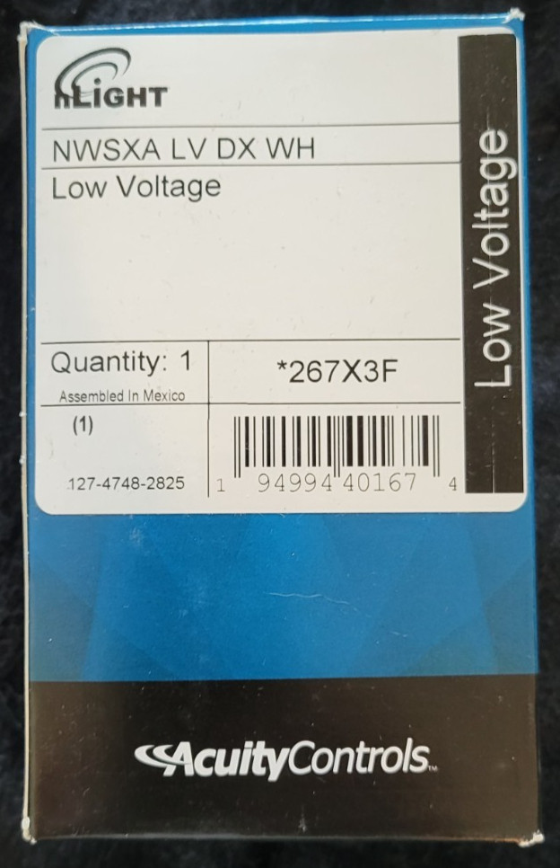 Acuity Controls nLight NWSXA-LV-DX-WH Low Voltage Wall Sensory Switch