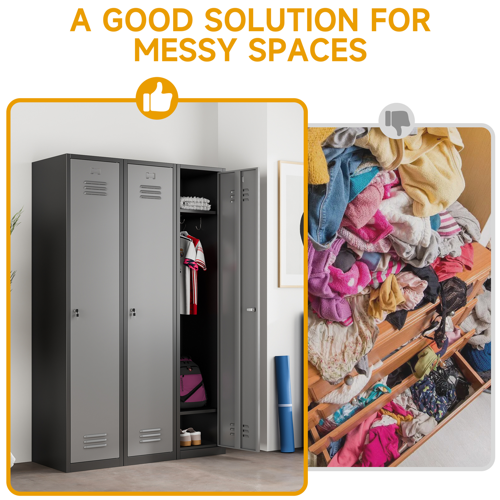 Metal Locker Wardrobes Metal Storage Cabinet Closets for Home Office Bedroom GYM