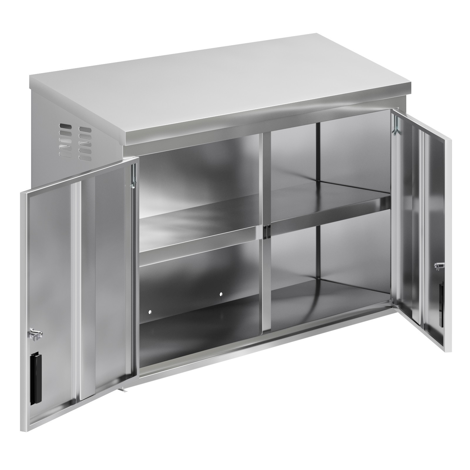 48 in. x 15 in. Stainless Steel Slope Top Wall Cabinet