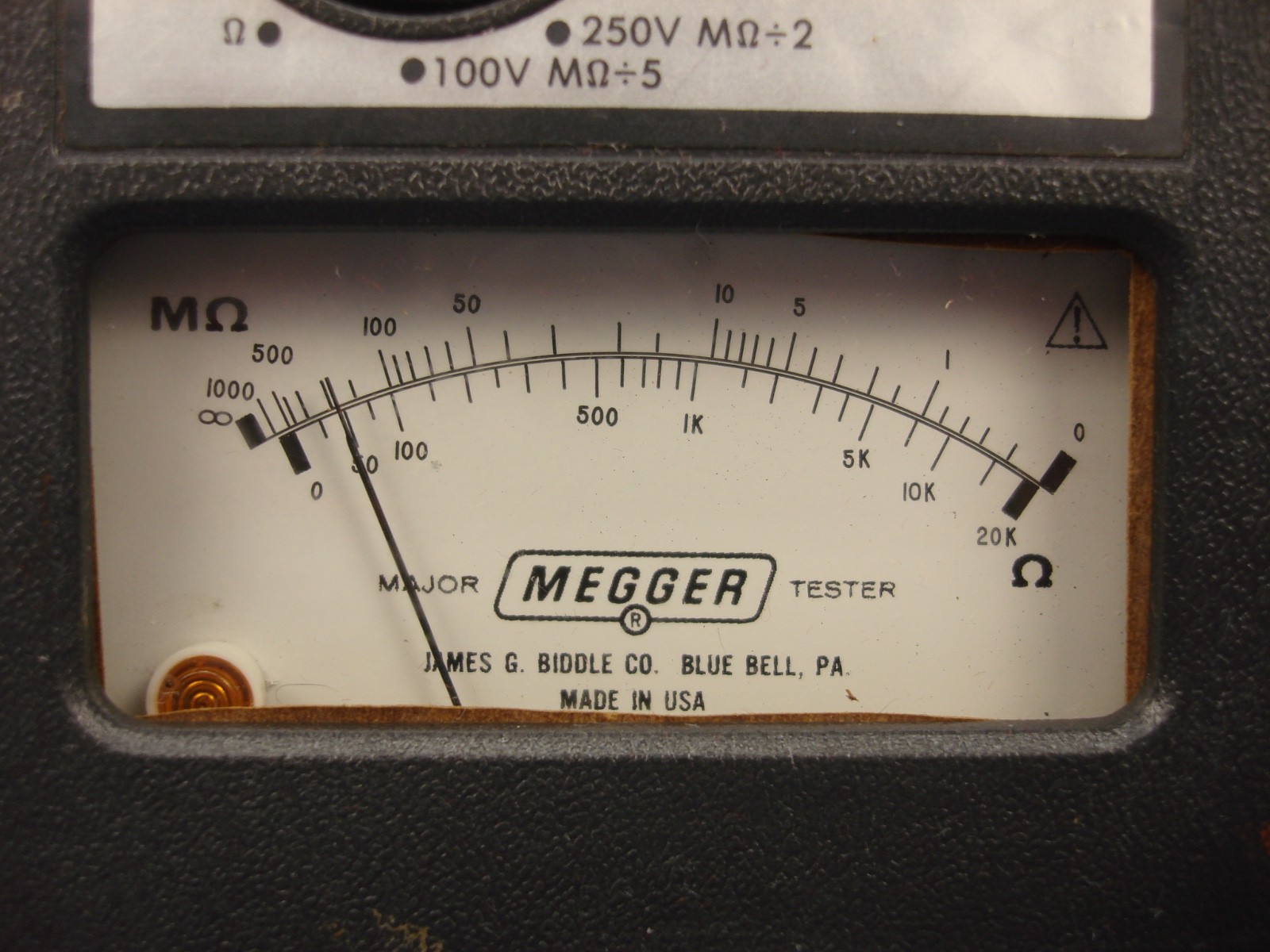 James G. Biddle Co. Major Megger Tester 21359 with Hand Crank and Bag