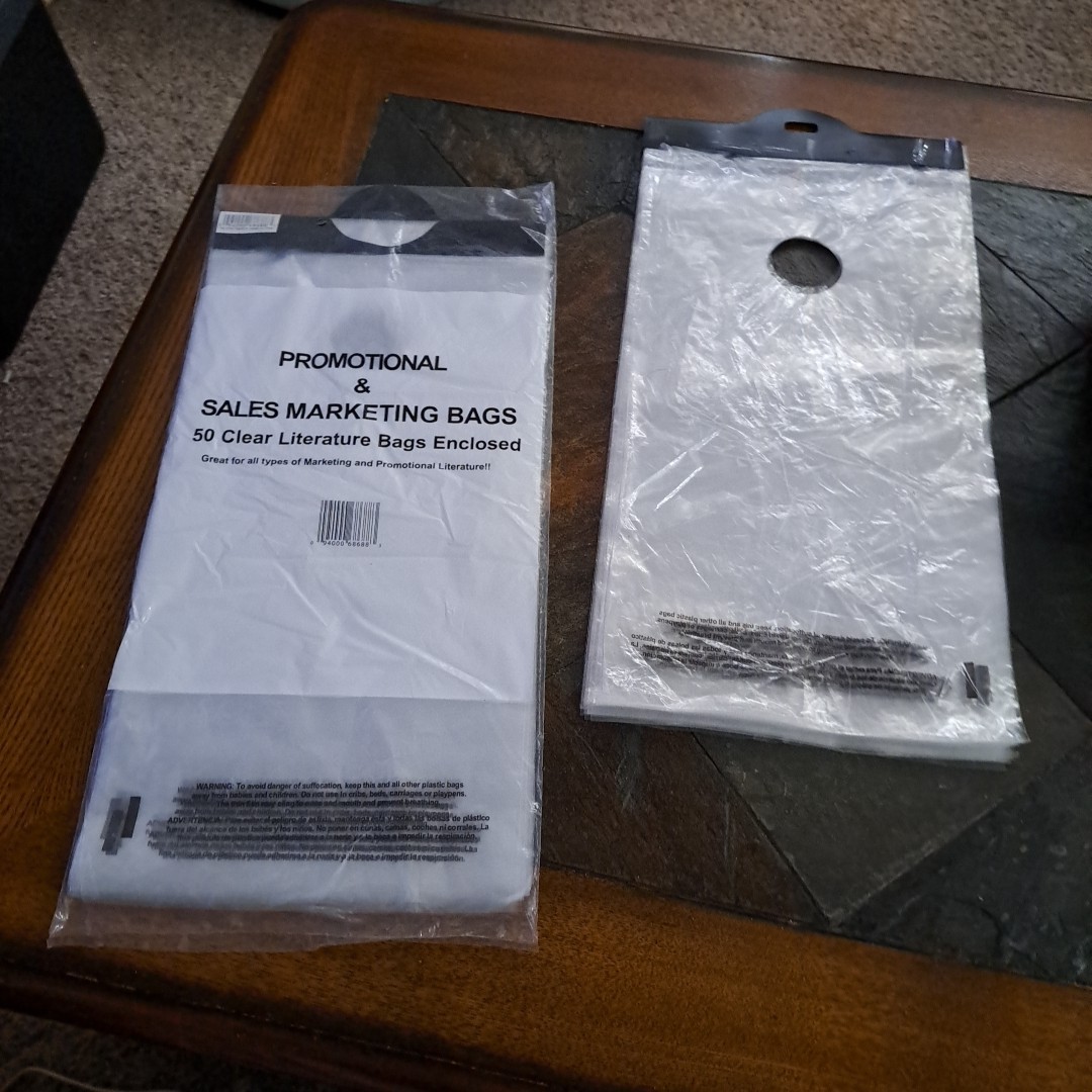 Promotional-Sales Marketing Bags.Total 94 Unopen-50.Open-44.Clear.Doorknob Bags