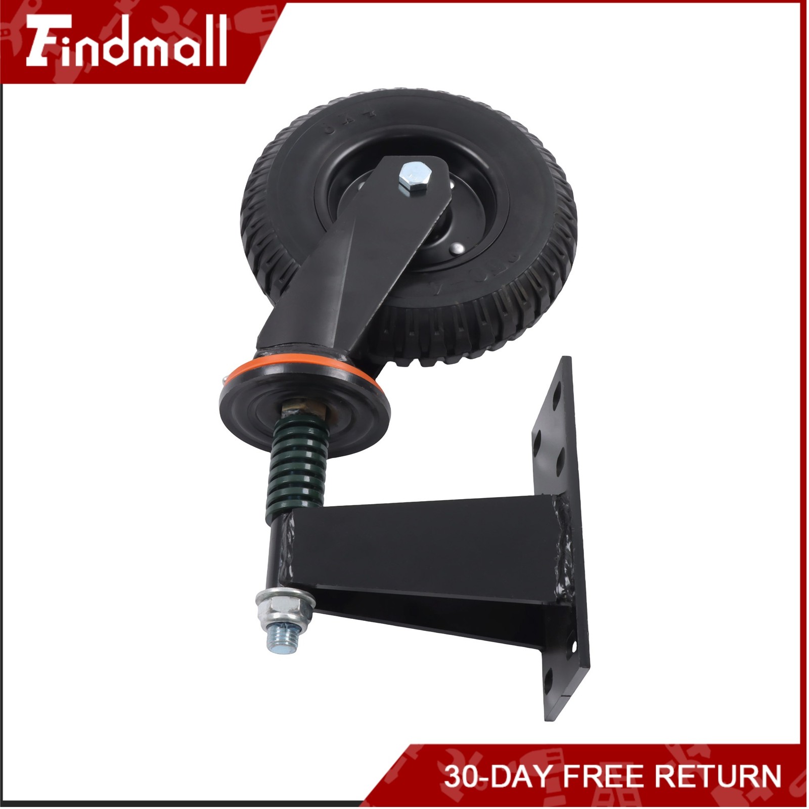 Findmall 2 Pcs Gate Casters 8″ 600Lbs (Straight/U-Bolt) Spring-Loaded Caster