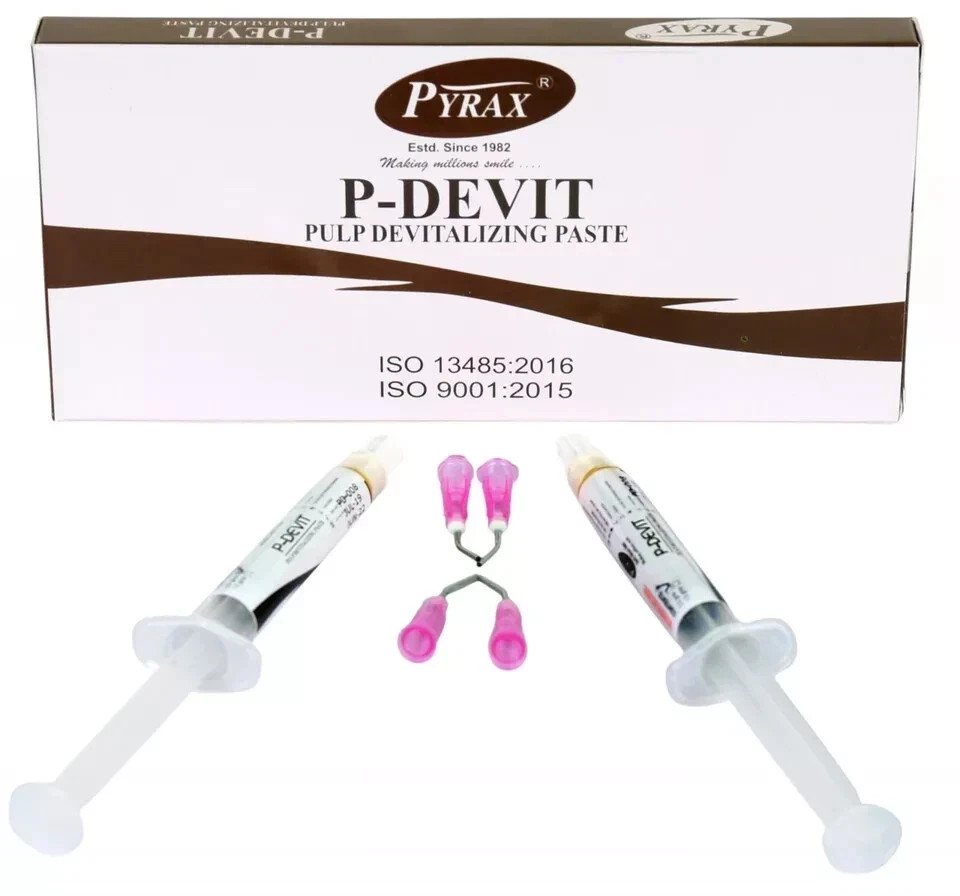 Pyrax P-DEVIT Pulp Devitalizing Paste 2 x 3gm Syringe Pack (Like Voco Depulpin),