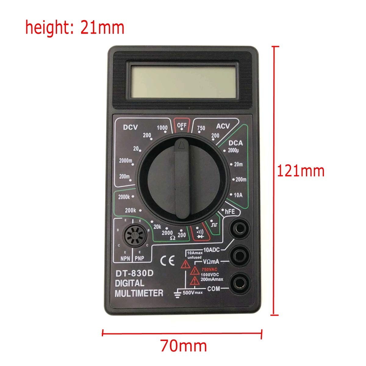 DT830D Black Digital Multimeter Voltmeter/Ammeter Digital LCD Multimeter, …