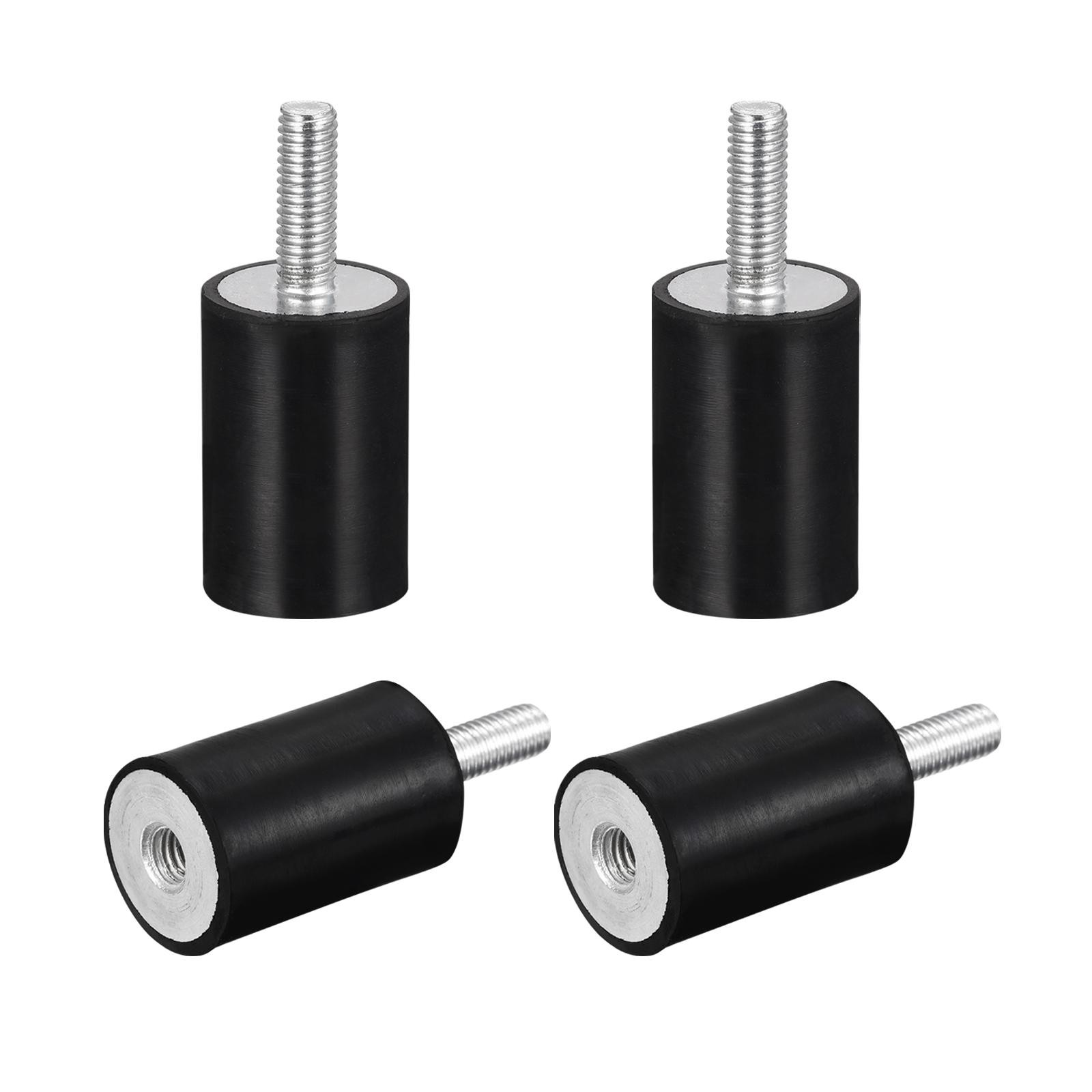 4pcs Rubber Mounts M6 Male/Female Vibration Isolator Shock Absorber D20mmxH30mm