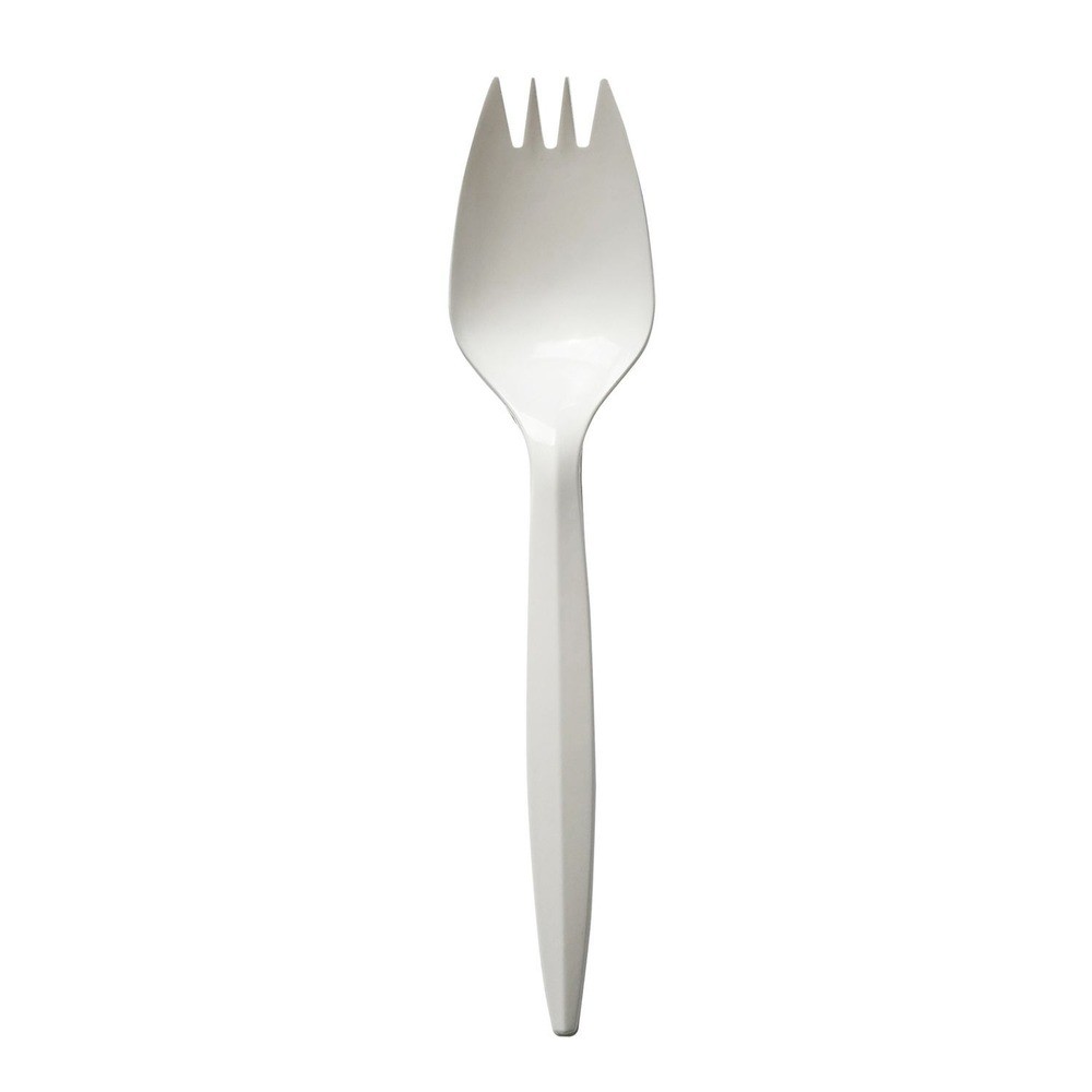 Boardwalk SPORKWHPPIW Polypropylene Plastic Spork Cutlery – White (1000/CT) New