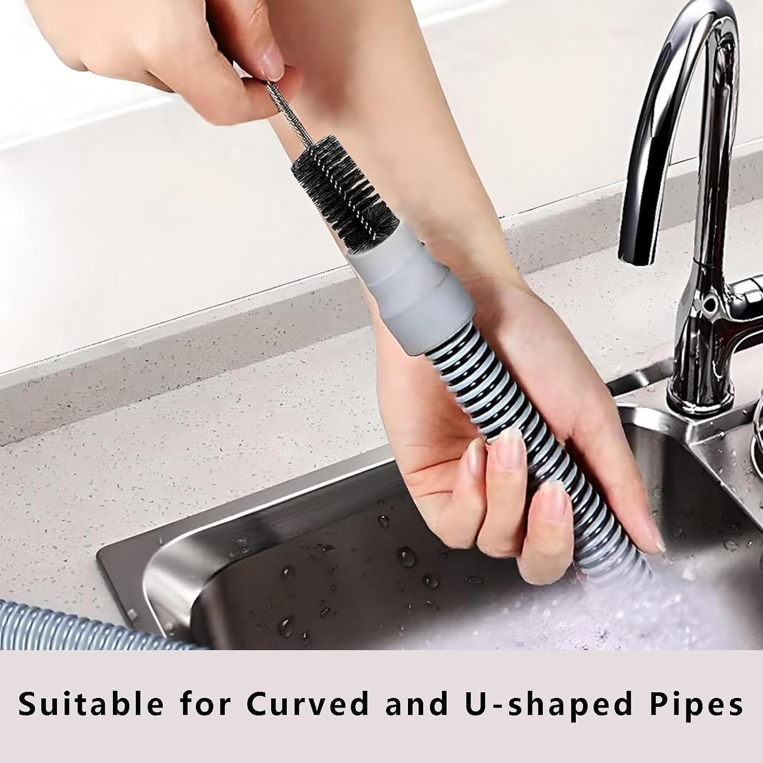 Double-Ended Flexible Drain Brush and Sink Unblocker – Rust Resistant & Durable