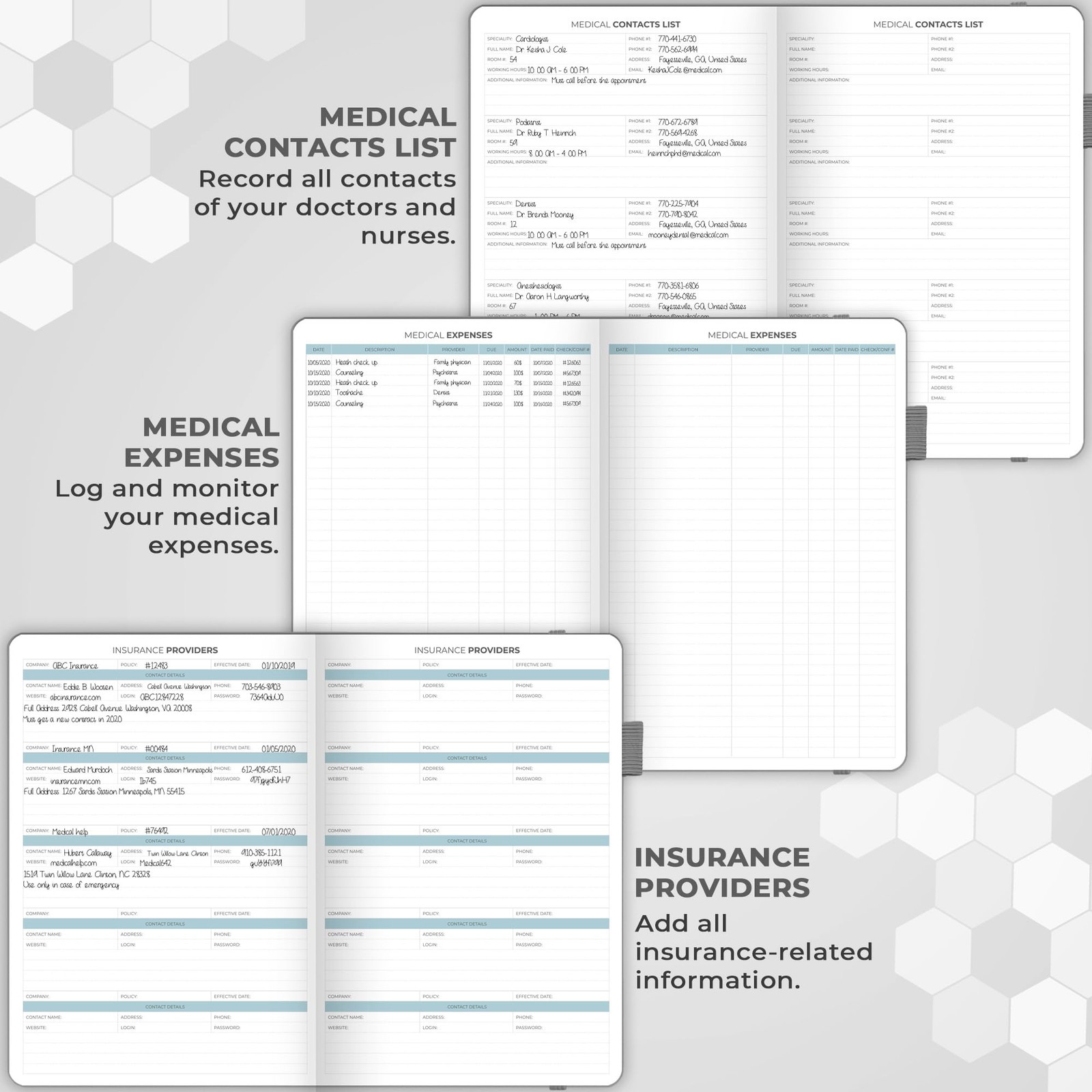 Clever Fox Medical Planner Diary Notebook Wellness Logbook Lasts 3 Months