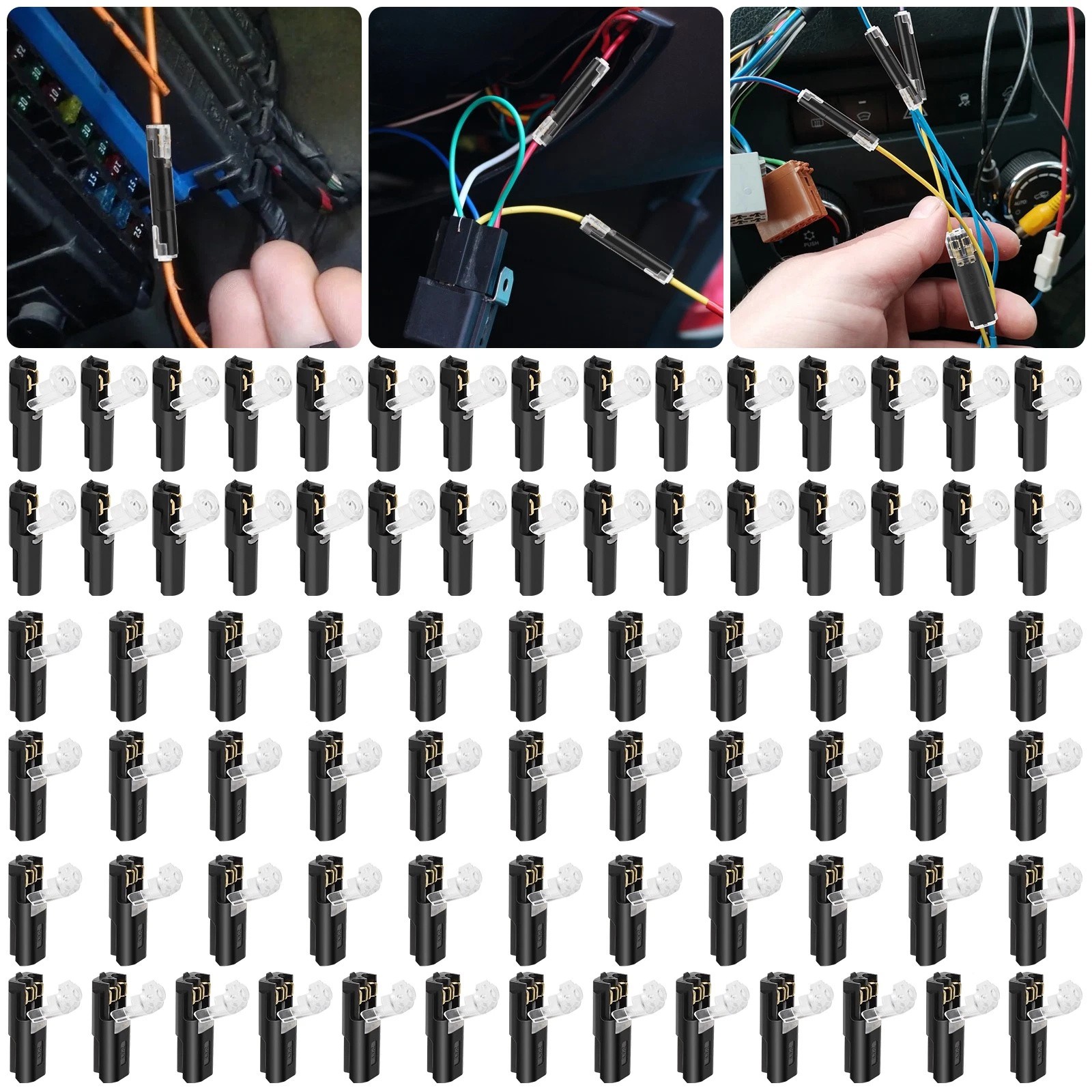 80x New Plug-In Quick Wire Connectors Reusable Clamp Terminal Blocks For Cables