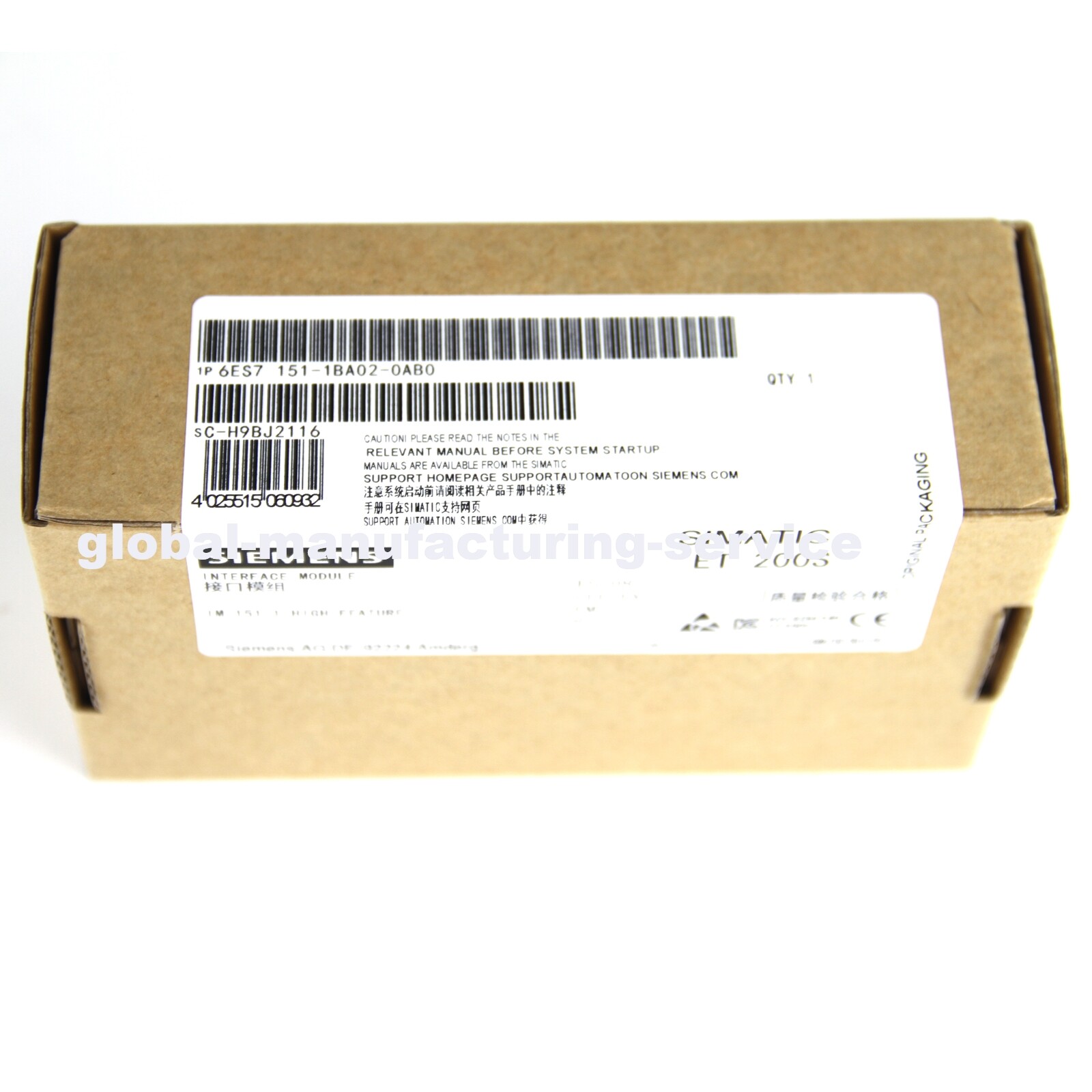 SIEMENS 6ES7 151-1BA02-0AB0 SIMATIC DP INTERFACE MODULE IM151-1 HIGH FEATURE PLC