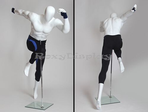 Male Fiberglass EggHead Mannequin Dress Form Display #MZ-PB3