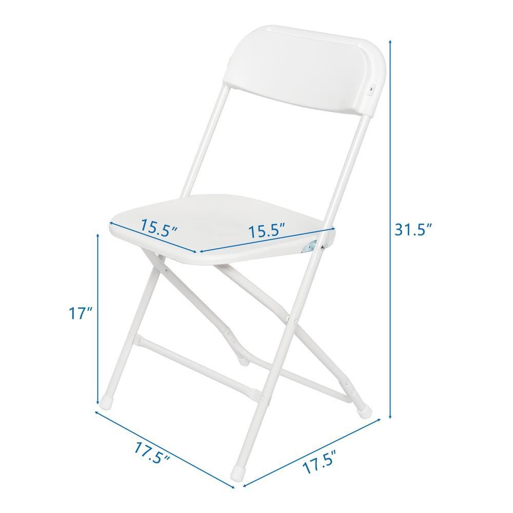 20 Pack Commercial White Plastic Folding Chair Stackable Wedding Picnic Party