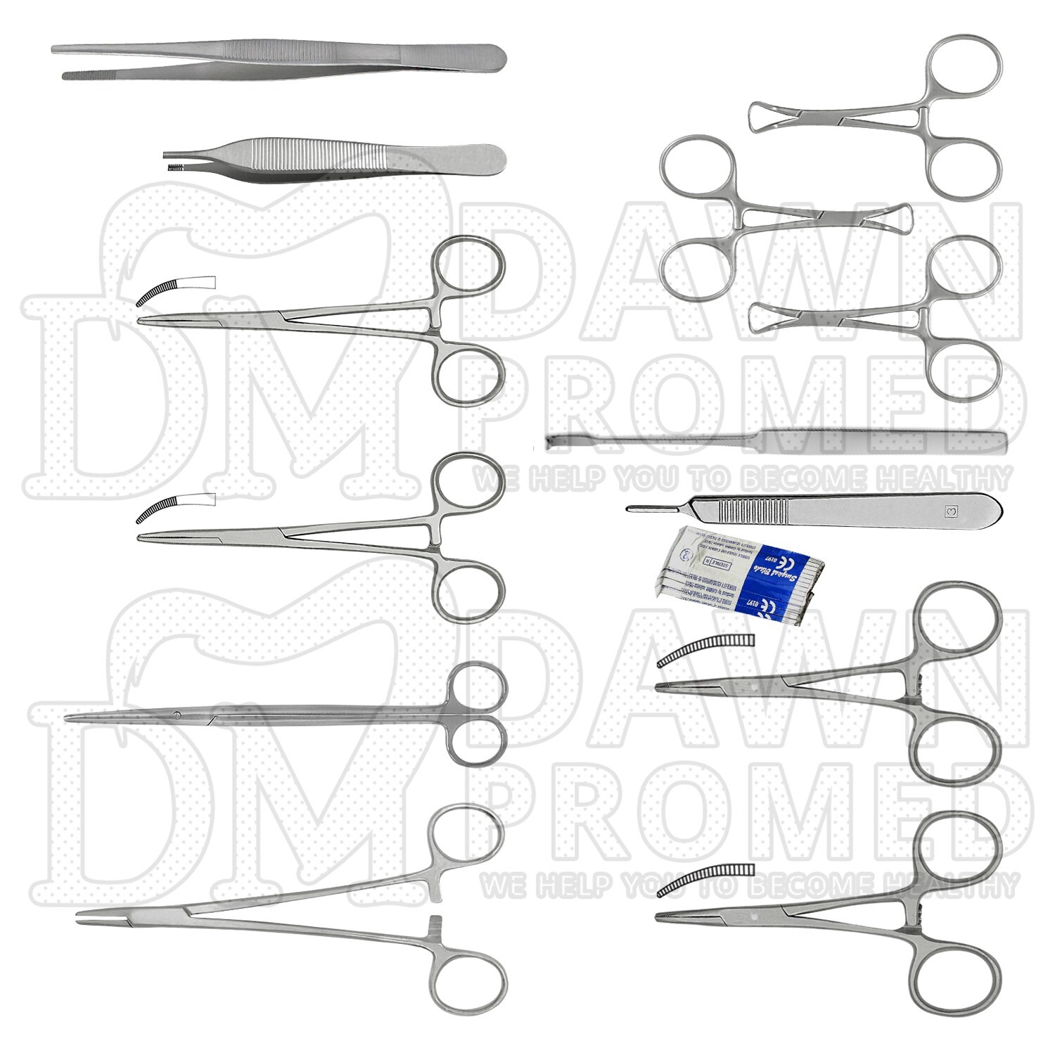 17 Pcs Feline Cat Spay and Neuter Set Economy Instruments Kit-2