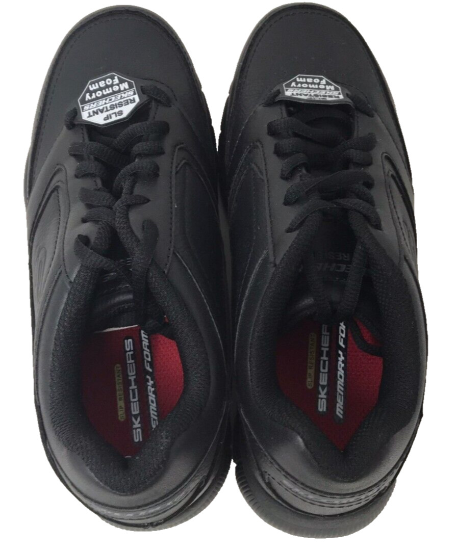 Skechers Women’s Work Nampa Wyola Lace Up Slip Resistant Shoes Blk Size:10 120Y