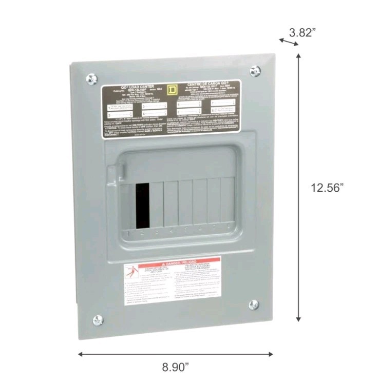 100 Amp 6-Space 12-Circuit Indoor Load Center, Main Lug Panel, Electrical Box