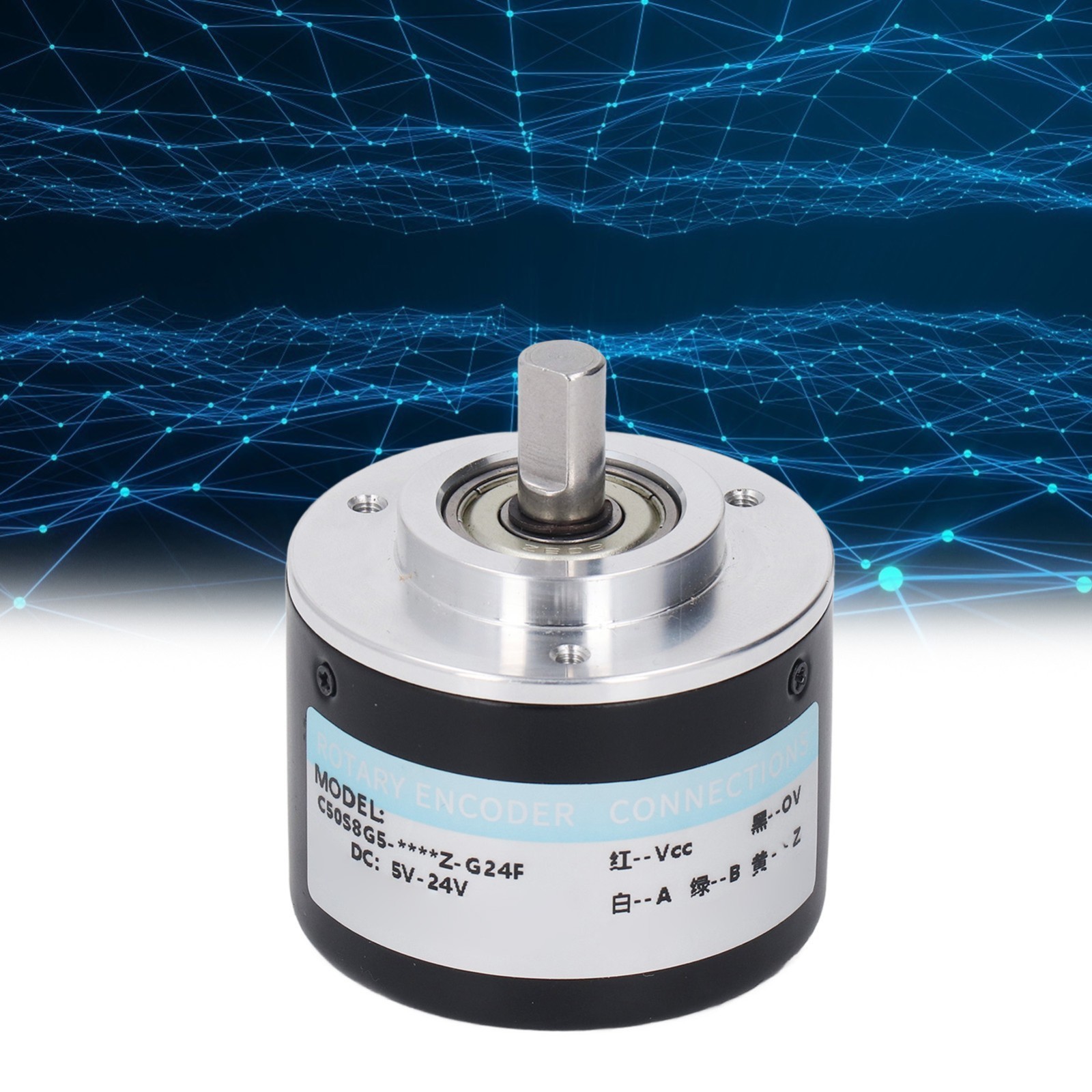 50mm PNP Incremental Encoder IP50 2-Phase DC5-24V 2000P/R for Control Systems